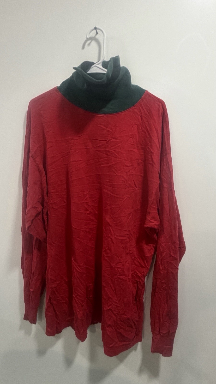 Vintage Polo Country Ralph Lauren Red Line Sweater Size Xl Turtleneck 2-Tone